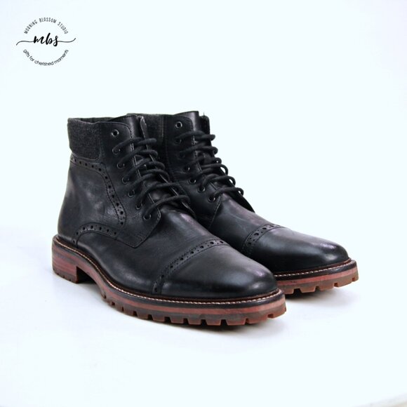 Warfield and Grand Potrero Leather Ankle Boots Black Men 11 - Picture 1 of 13
